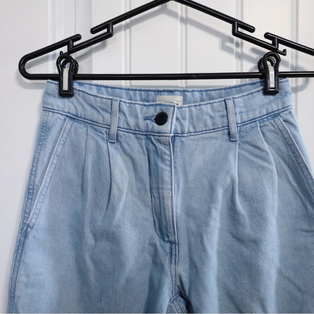 Aritzia Wilfred Embark High Waisted Front Pleated Light Wash Jeans Size 0 - Picture 5 of 11